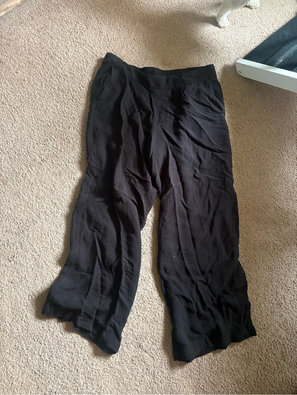 Widens Black Relaxed Linen-Blend Pants